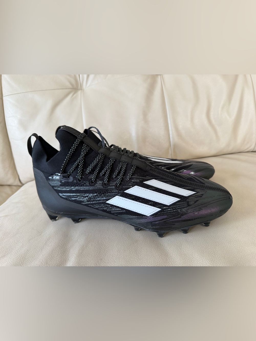 adidas Adizero Primeknit RFS Football Cleats Black Purple HP8861 Men's Size 16
